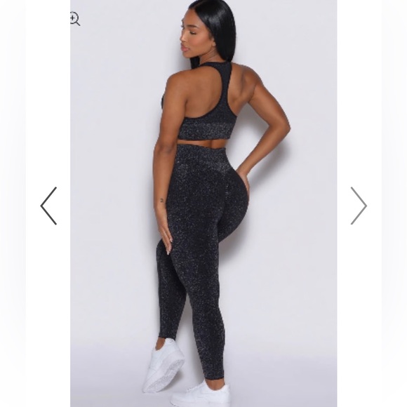 Bombshell Sportswear Shimmering Black Workout Set - Picture 3 of 6